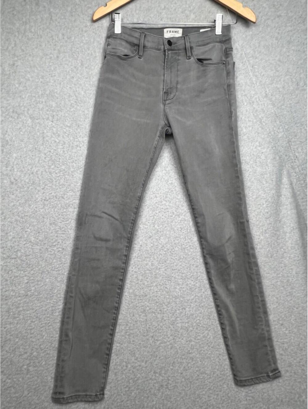 Frame Le High Rise Skinny Leg Denim Jeans Womens 27 Grey Simple Classic
